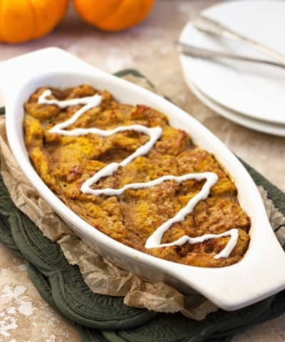 Pumpkin Pie French Toast Bake {Low fat, Lower Calorie & Whole Wheat} - Food Faith Fitness